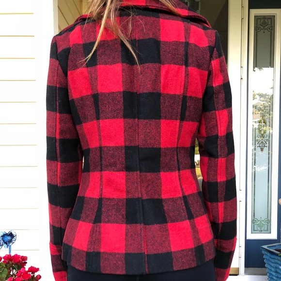NWOT Delia’s Red & Black Buttoned Checkered Jacket - Picture 3 of 7